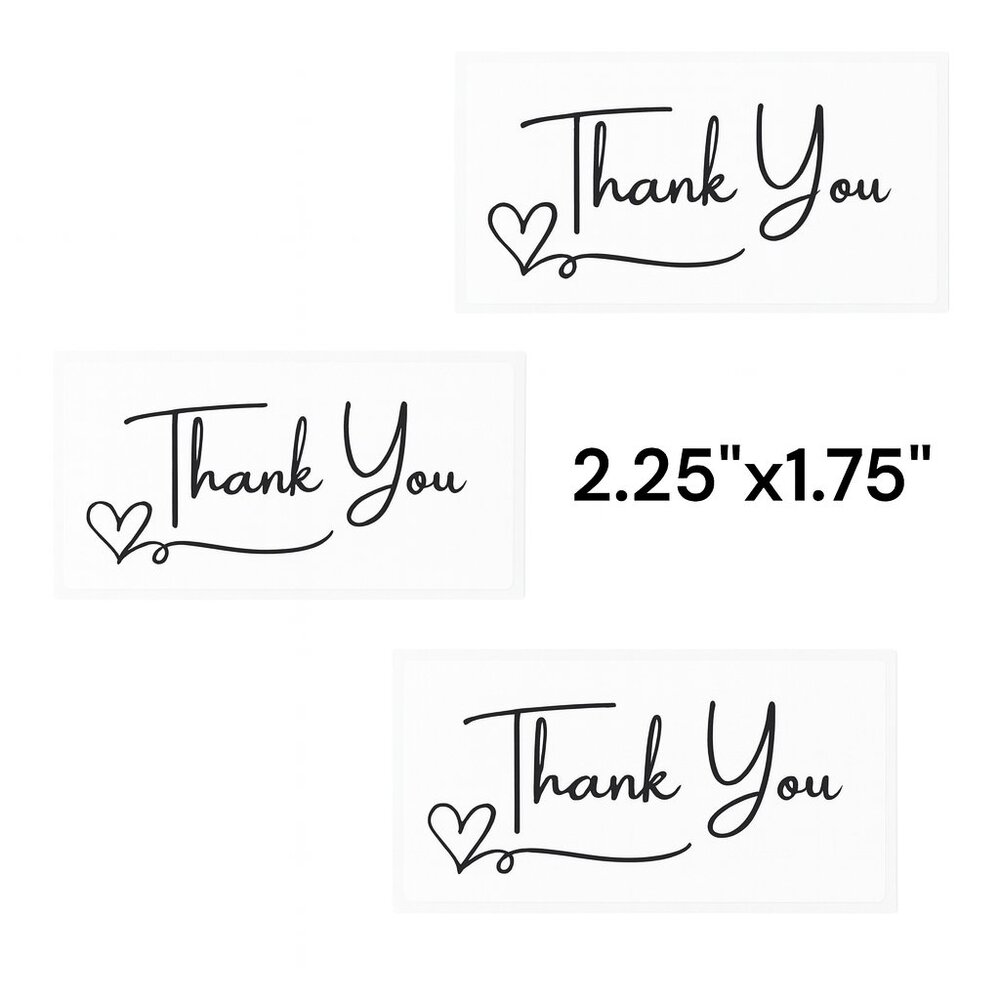 200 Thank You Stickers, Rectangle 2.25"x1.75"